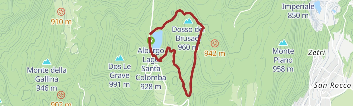 Route map: Sentiero delle Canope e lago di Santa Colomba